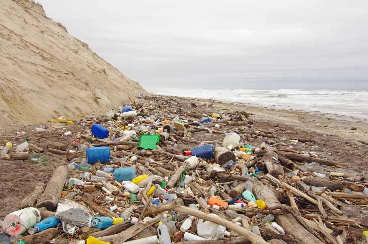 plastica sulla spiaggia